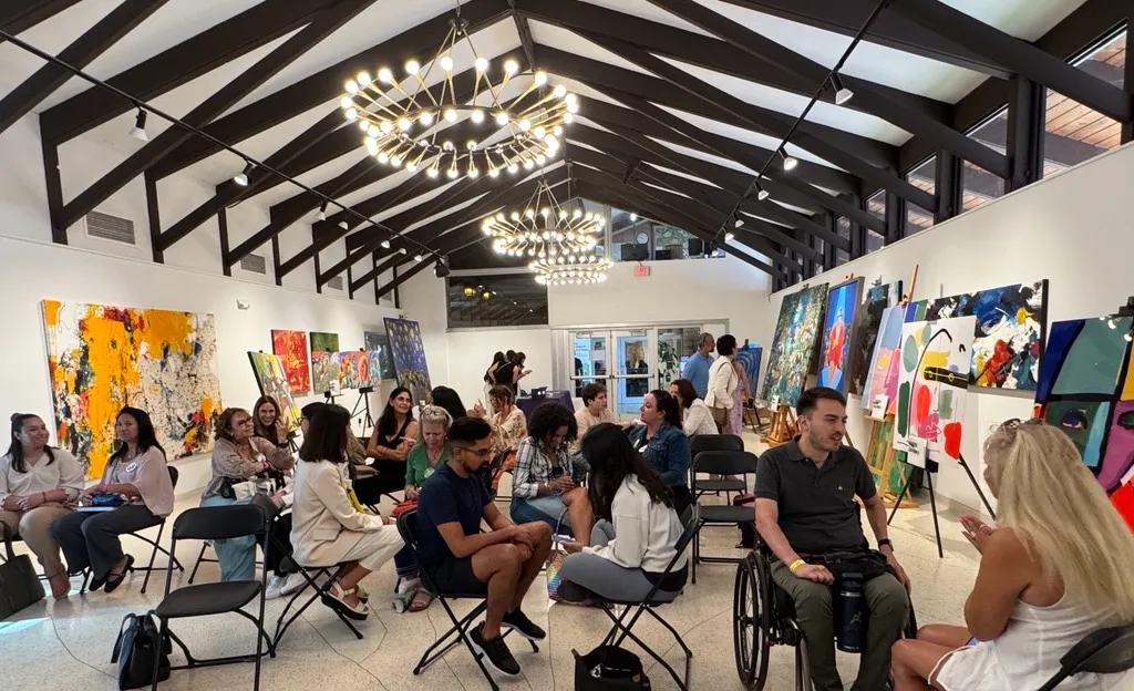 Participantes da ACL em círculos de conversa durante um encontro presencial